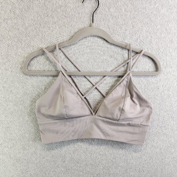 lululemon athletica Other - Lululemon Sports Bra Womens 10 Gray Pushing Limits A/B Cup Light Support Strappy